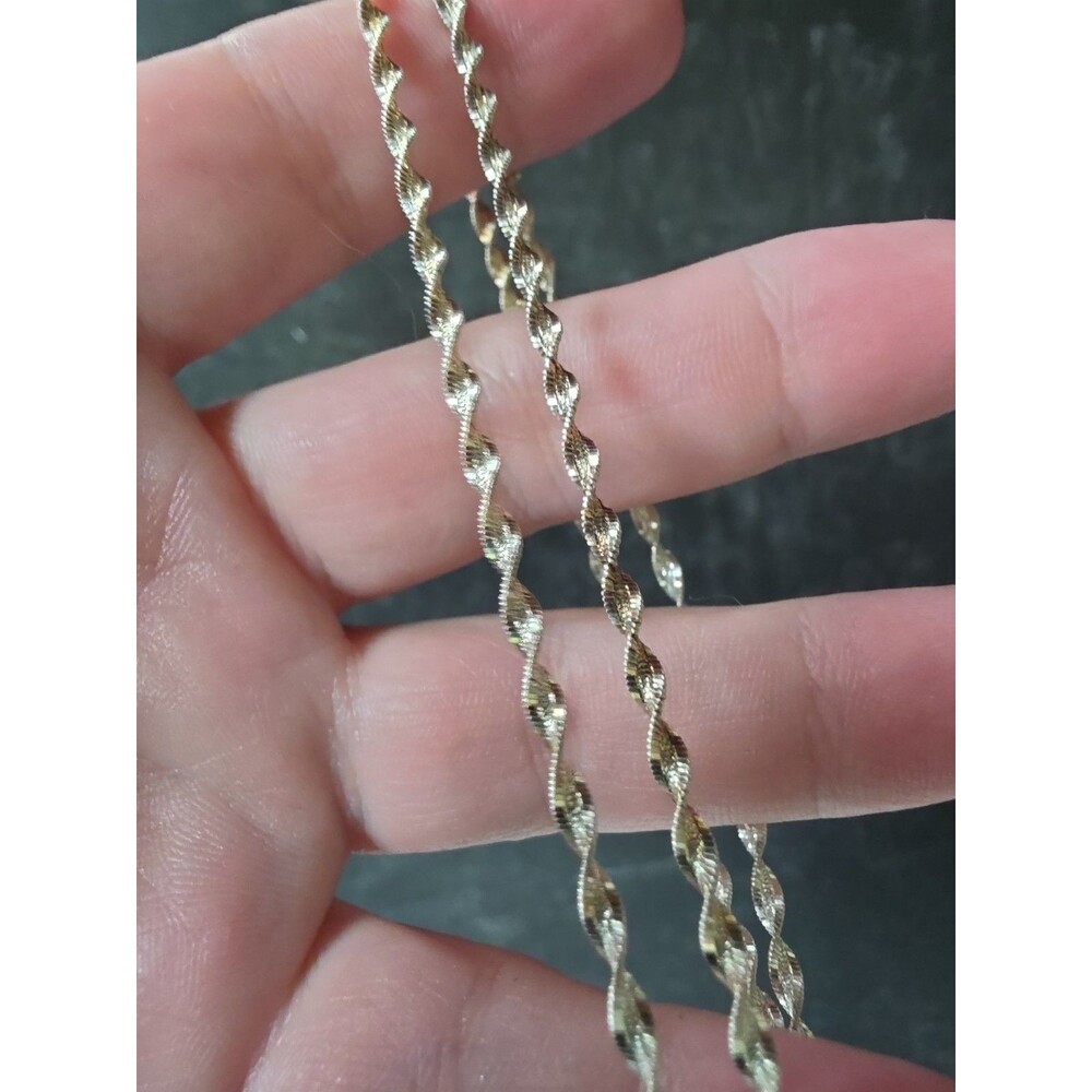 Italian 925 Sterling Silver Twisted Chain Necklace Vintage